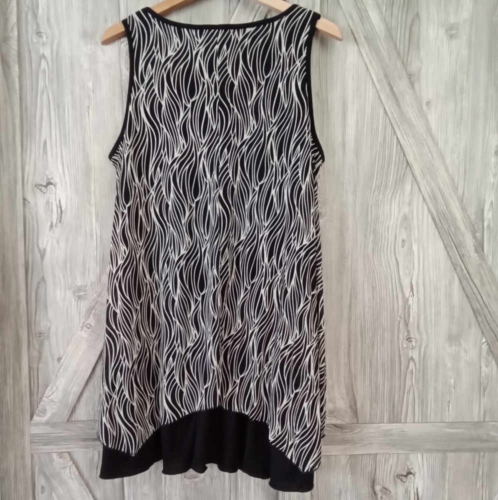 Papa Black Mesh Sleeveless Tunic Dress L - Picture 3 of 6